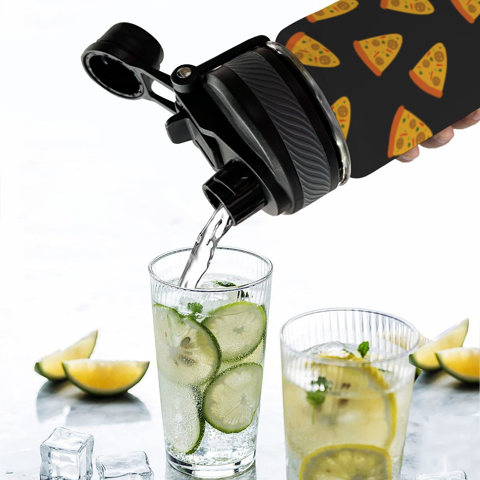 Pizzas - Insulated Water Bottle with Dual-Use Lid (18oz) Insulated Water Bottle with Dual-Use Lid (18oz) Food Printed Offshore