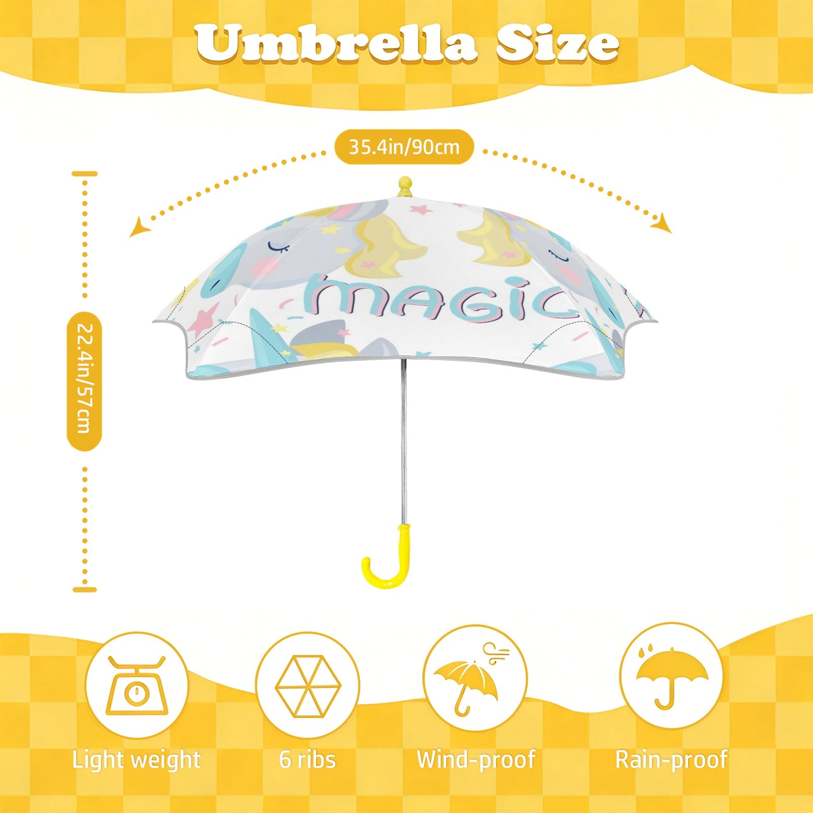 Cute Magic Unicorn Kids Safe Round Corner Umbrella Kids Safe Round Corner Umbrella animal Printed Offshore