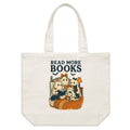 Read More Books, Ghosts Shoulder Canvas Tote Bag Default Title Large Tote Bag Halloween Printed In Australia Reading