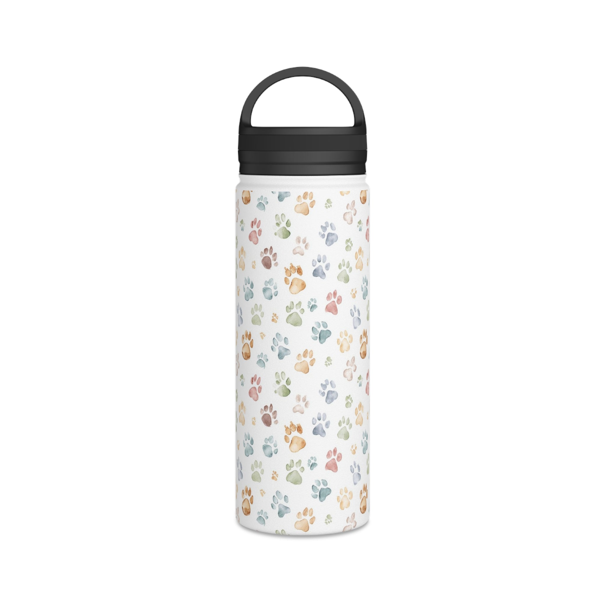Paw Print - Stainless Steel Water Bottle, Handle Lid Stainless Steel Water Bottle With Handle Lid animal Globally Fulfilled