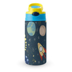Space And Rocket Ship - Little Kids Water Bottle blue 350ml Little Kids Water Bottle Printed Offshore Space