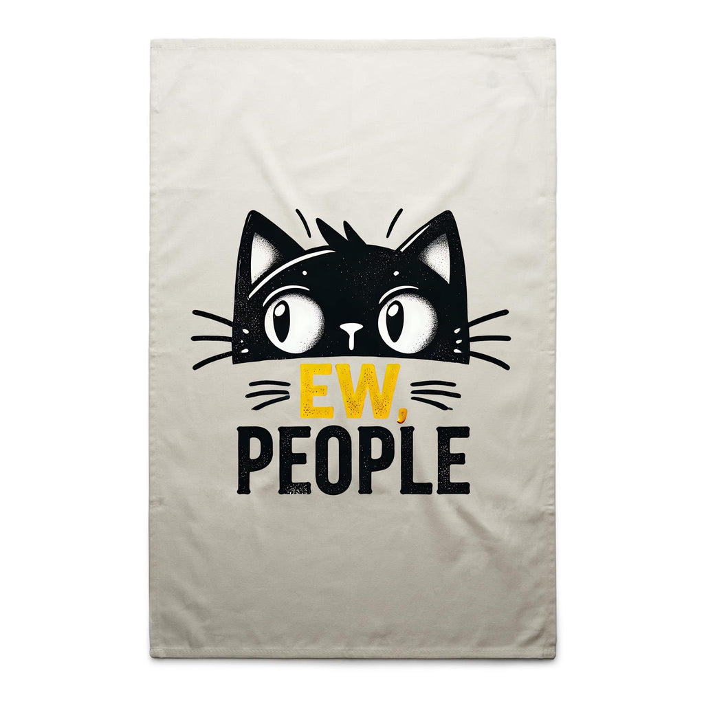 Ew People, Cat - AS Colour Tea Towel Cream One Size Tea Towel animal Printed In Australia
