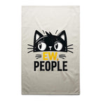Ew People, Cat - AS Colour Tea Towel Cream One Size Tea Towel animal Printed In Australia
