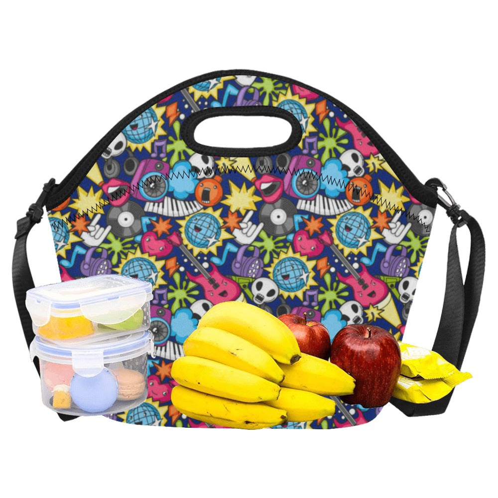 Sticker Music - Neoprene Lunch Bag Neoprene Lunch Bag Printed Offshore