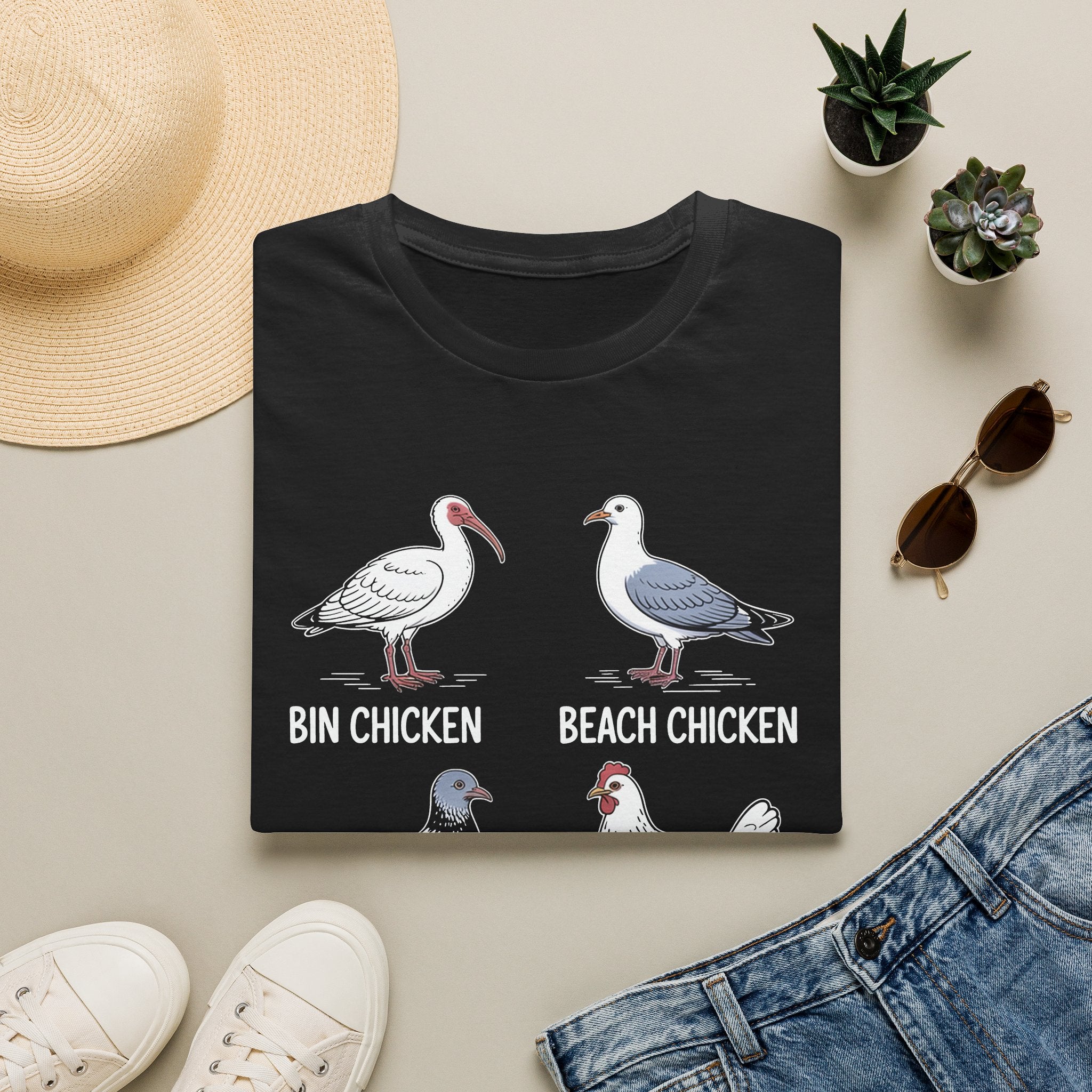 Bin Chicken Beach Chicken Chicken Types Unisex T-Shirt Unisex Adult T-shirt animal Birds Globally Fulfilled