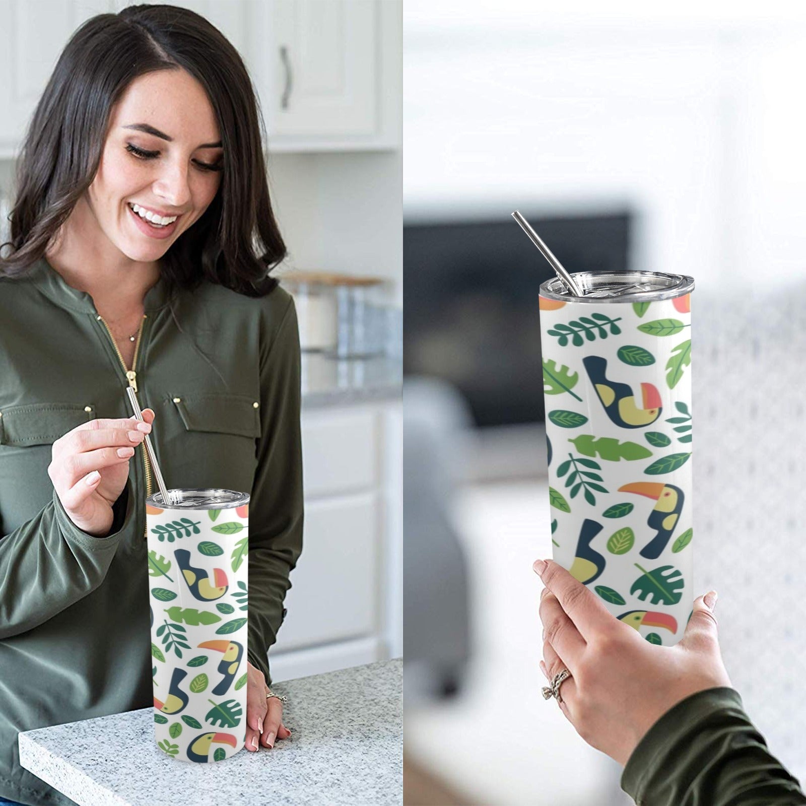 Toucans 20oz Tall Skinny Tumbler with Lid and Straw