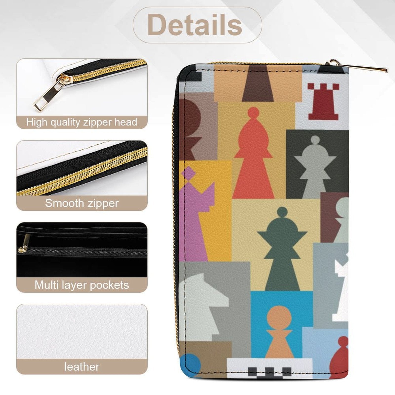 Colourful Chess -  PU Leather Wallet
