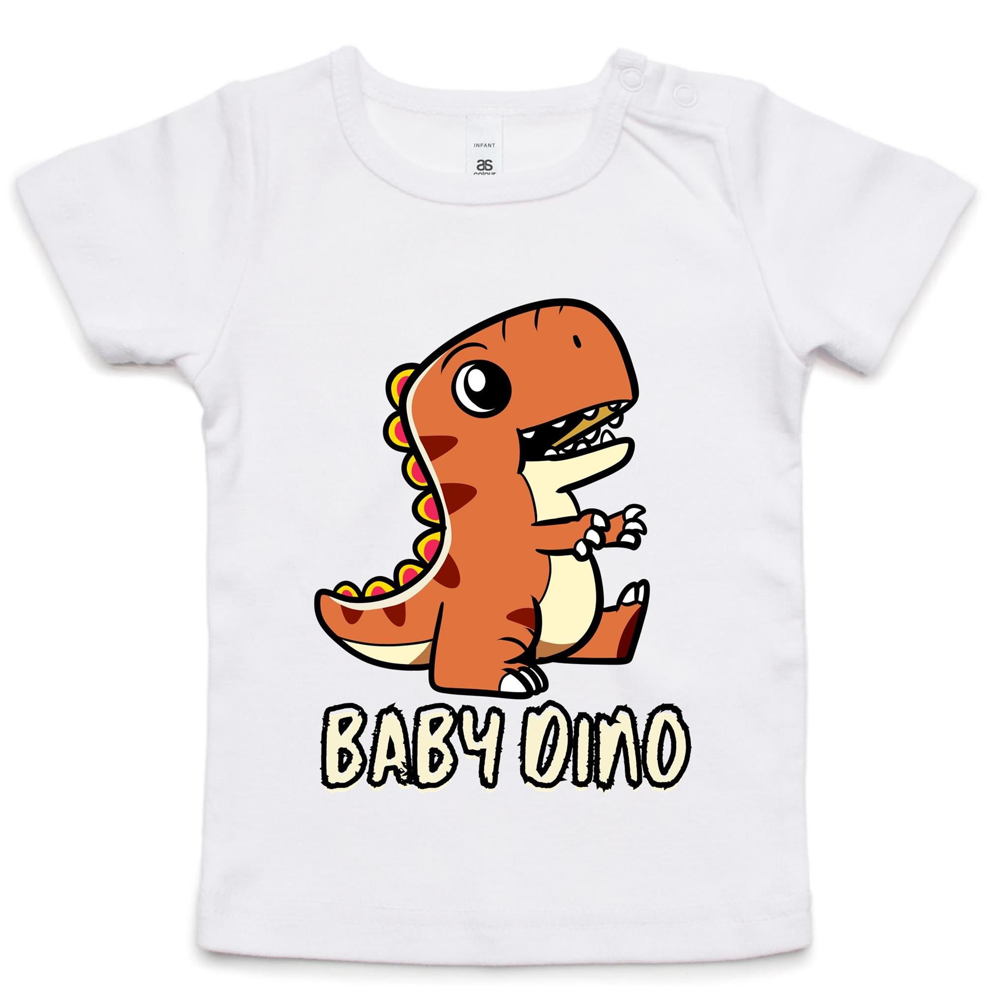 Baby Dino - Baby T-shirt White Baby T-shirt animal Printed In Australia