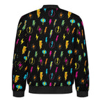 Fun Lightning Men's Casual Zip‑Up Bomber Jacket