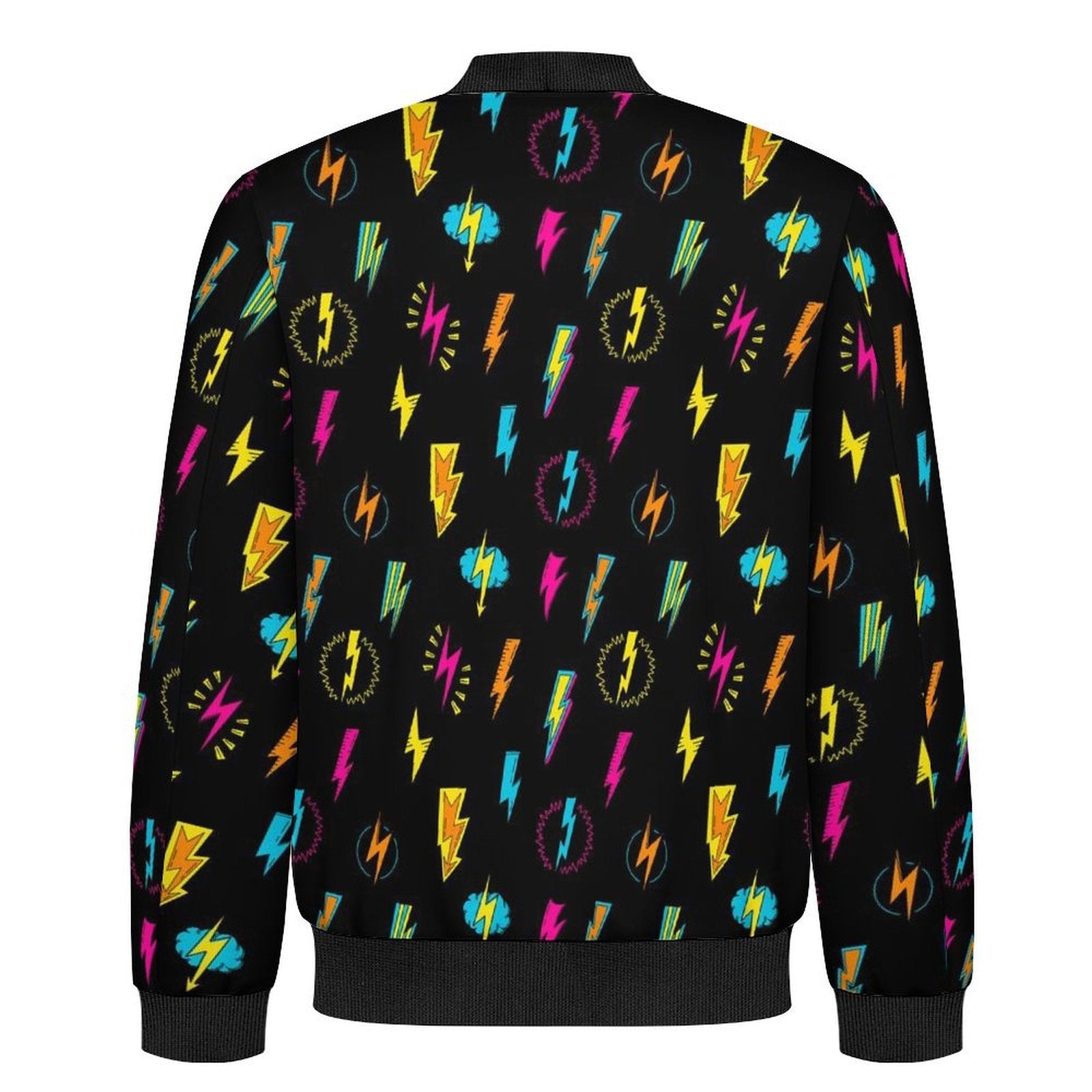 Fun Lightning Men's Casual Zip‑Up Bomber Jacket
