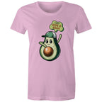 Avocado, I Don't Give A Guac - Womens T-shirt Pink Womens T-shirt Food Printed In Australia