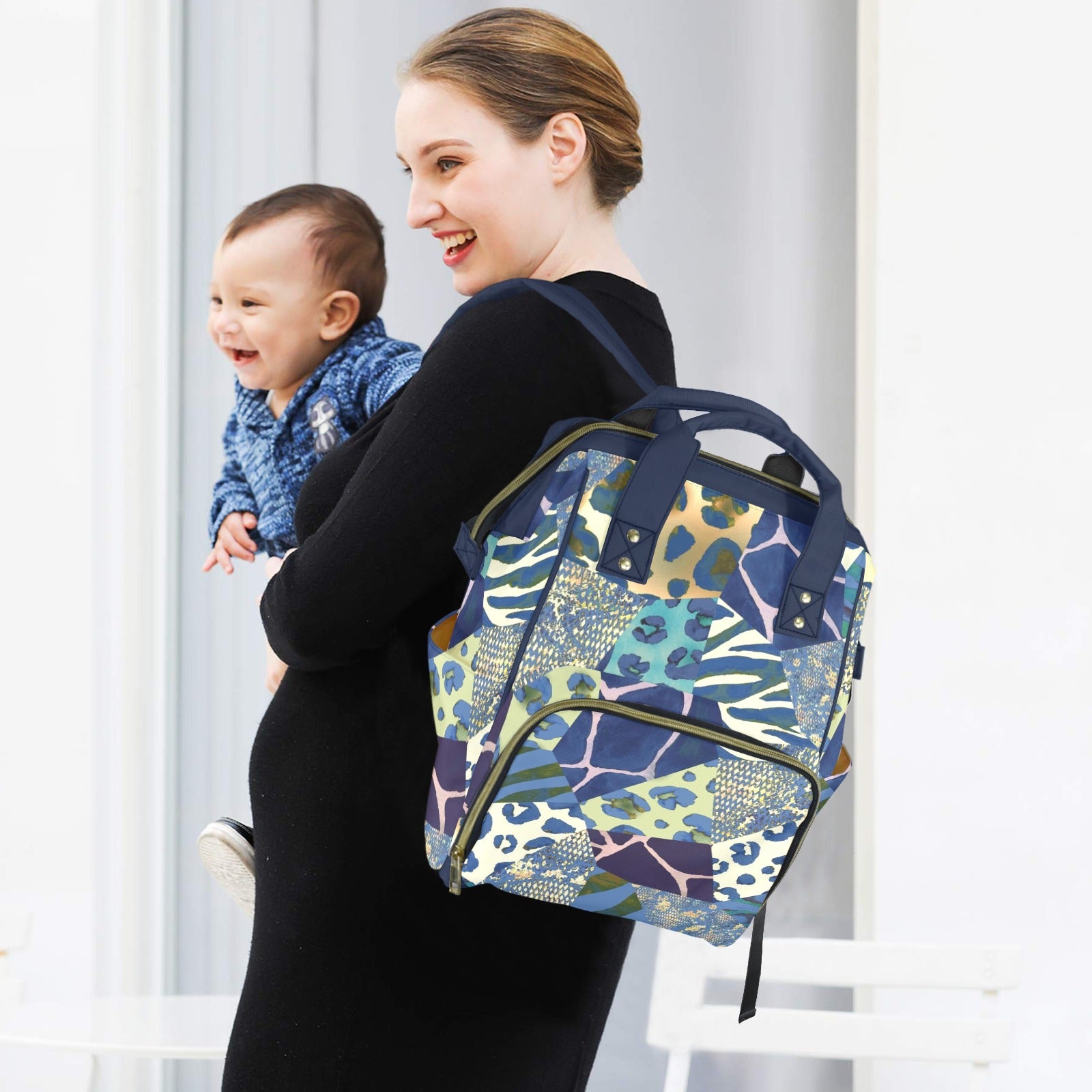 Animal Mosaic - Multi-Function Backpack, Nappy / Diaper Bag