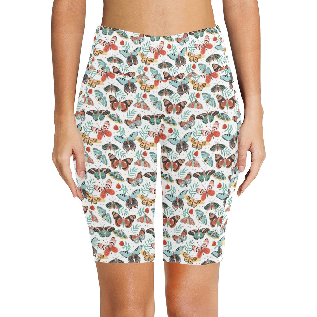 Pretty Moths And Butterflies Women's Bike Shorts With Side Pockets