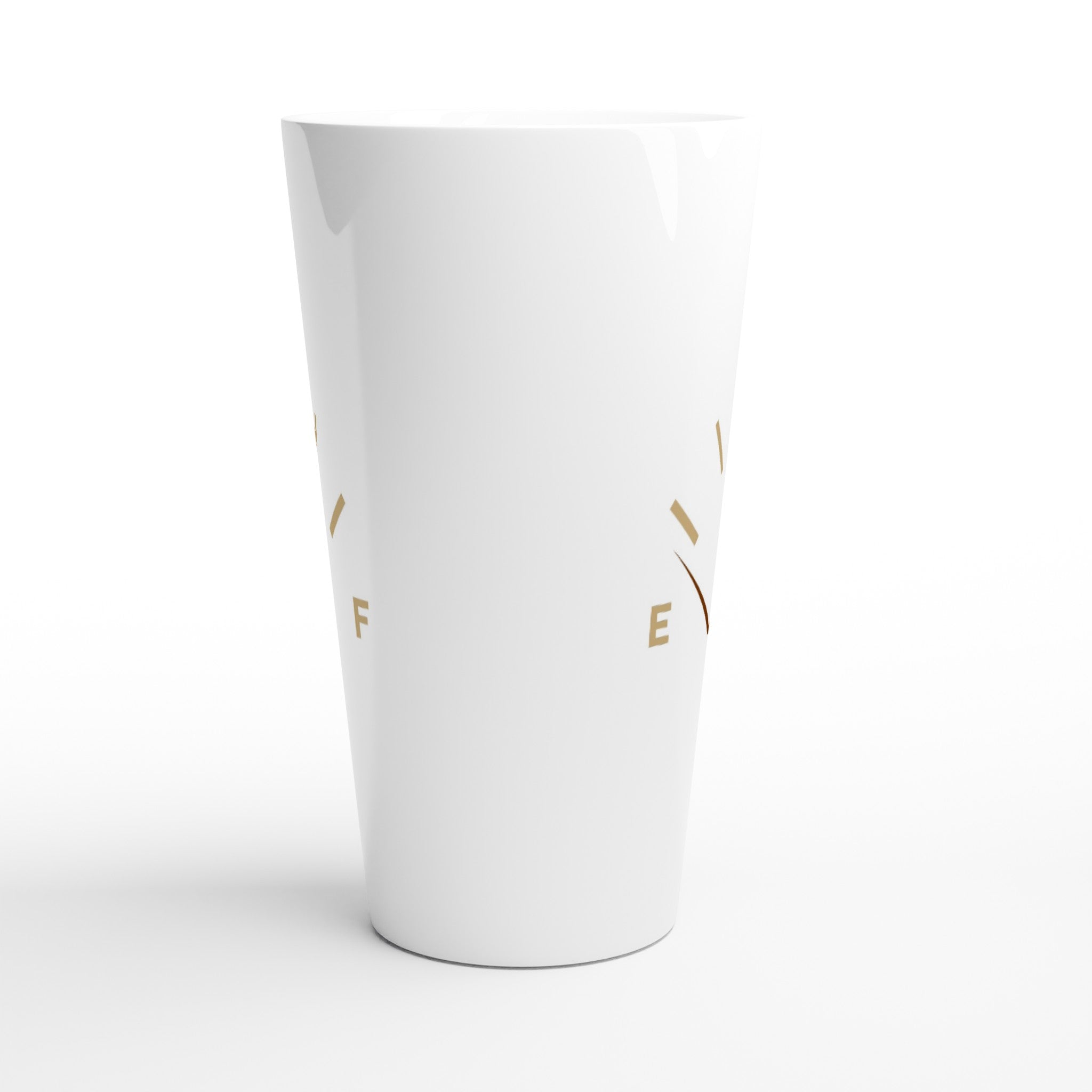 Coffee Fuel Gauge - White Latte 17oz Ceramic Mug Latte Mug Coffee Globally Fulfilled