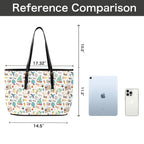 Travel And Explore PU Leather Tote Bag Large Leather Tote Bag-Large Printed Offshore