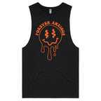 Forever Anxious Mens Men's AS Colour Drop Arm Tank Top Black Drop Arm Tank Top Printed In Australia