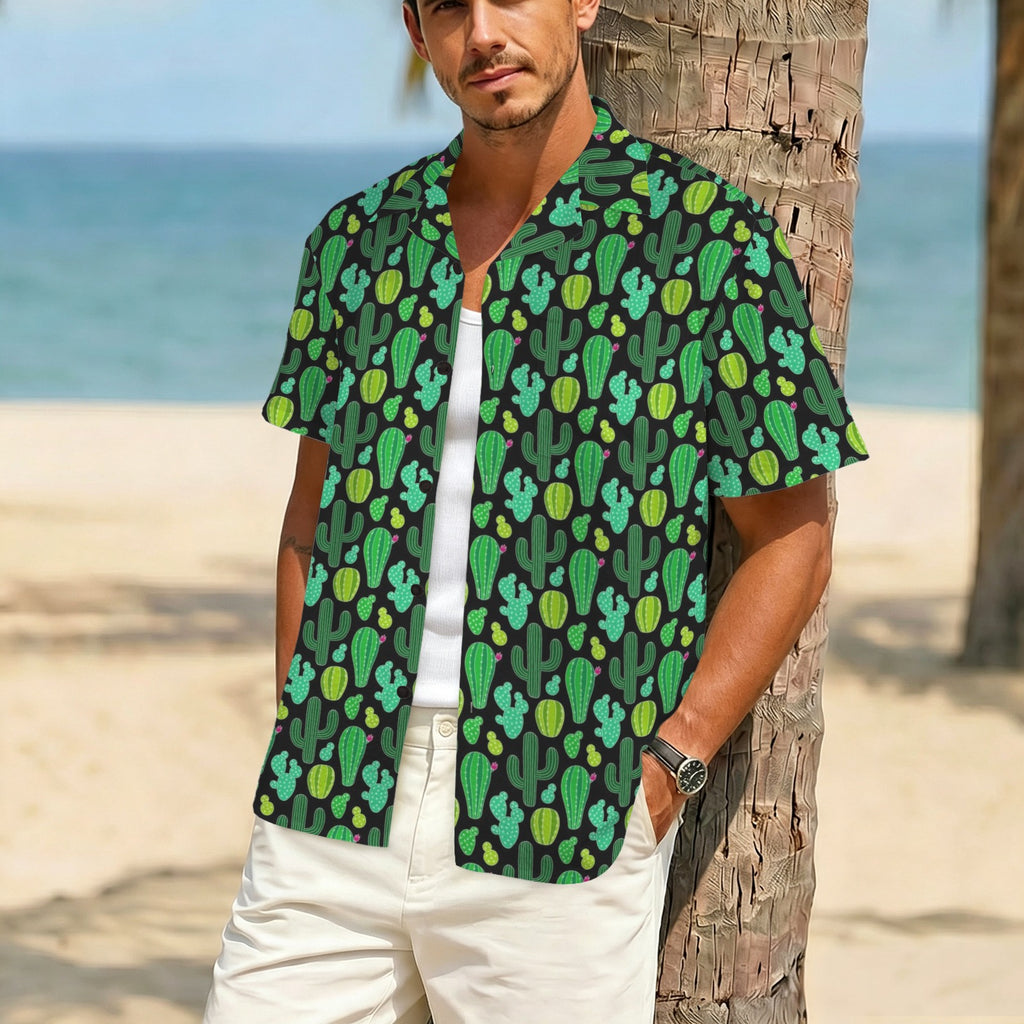 Cactus Plants Men's Crinkle Hawaiian Shirt