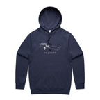 Stay Grounded, Coffee Portafilter Men's AS Colour Hoodie Midnight Blue Mens Hoodie Coffee Printed In Australia