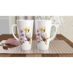 Personalise - Cockatoo, Australian Birds - White Latte 17oz Ceramic Mug Personalised Latte Mug animal Globally Fulfilled
