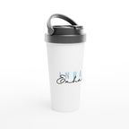 Inhale, Exhale - White 15oz Stainless Steel Travel Mug Travel Mug Globally Fulfilled motivation positivity