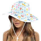 Abstract Cute Flowers Wide Brim Bucket Hat Wide Brim Bucket Hat Plants Printed Offshore