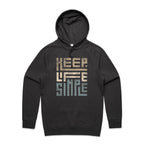 Keep Life Simple - Mens Hoodie Coal Mens Hoodie Positivity Printed In Australia