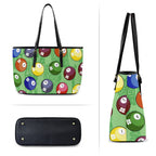 Pool Balls - Leather Tote Bag-Large