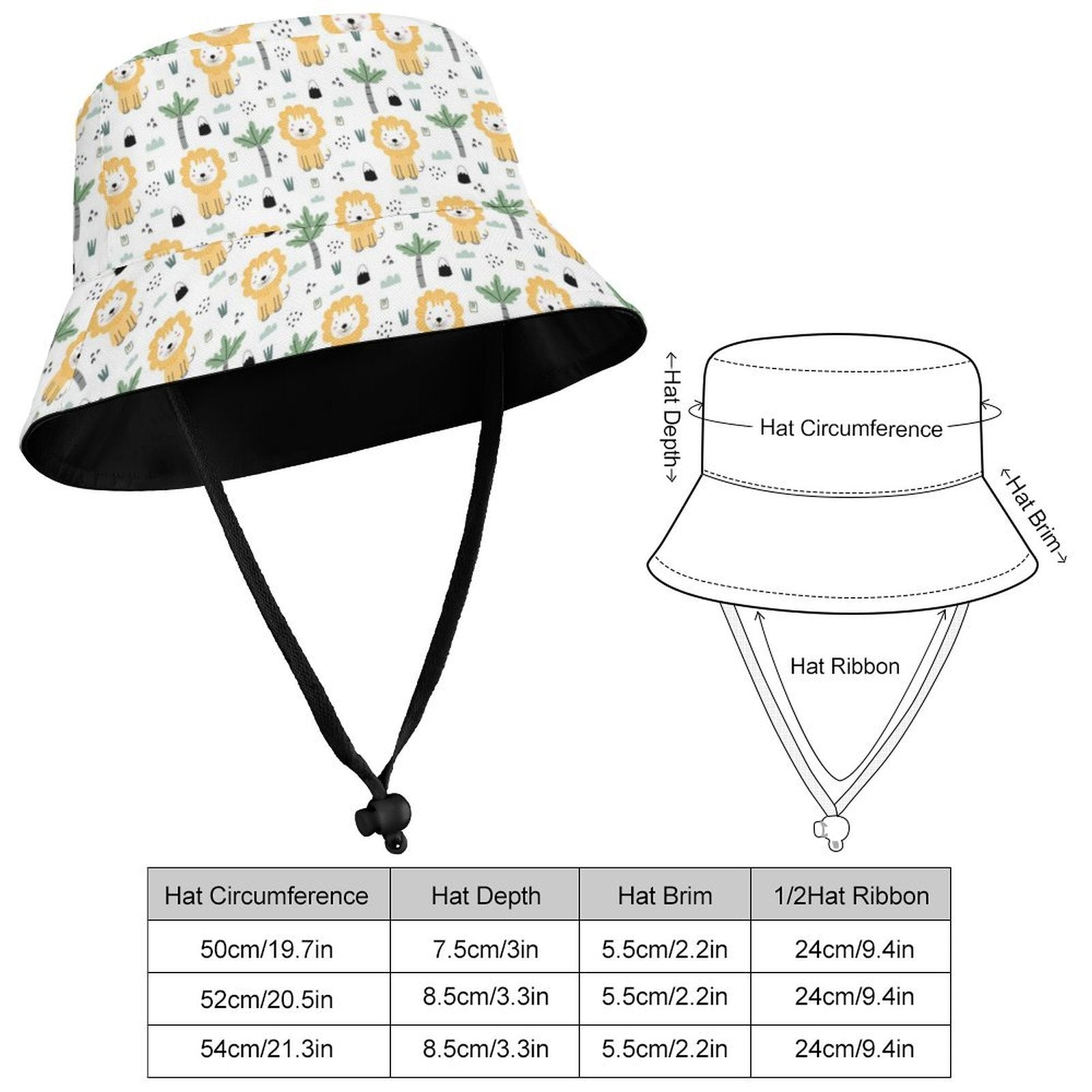 Lions Kids Bucket Hat Kids Bucket Hat animal Printed Offshore