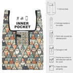 Cat Diamond Pattern - Collapsible Shopping Bag