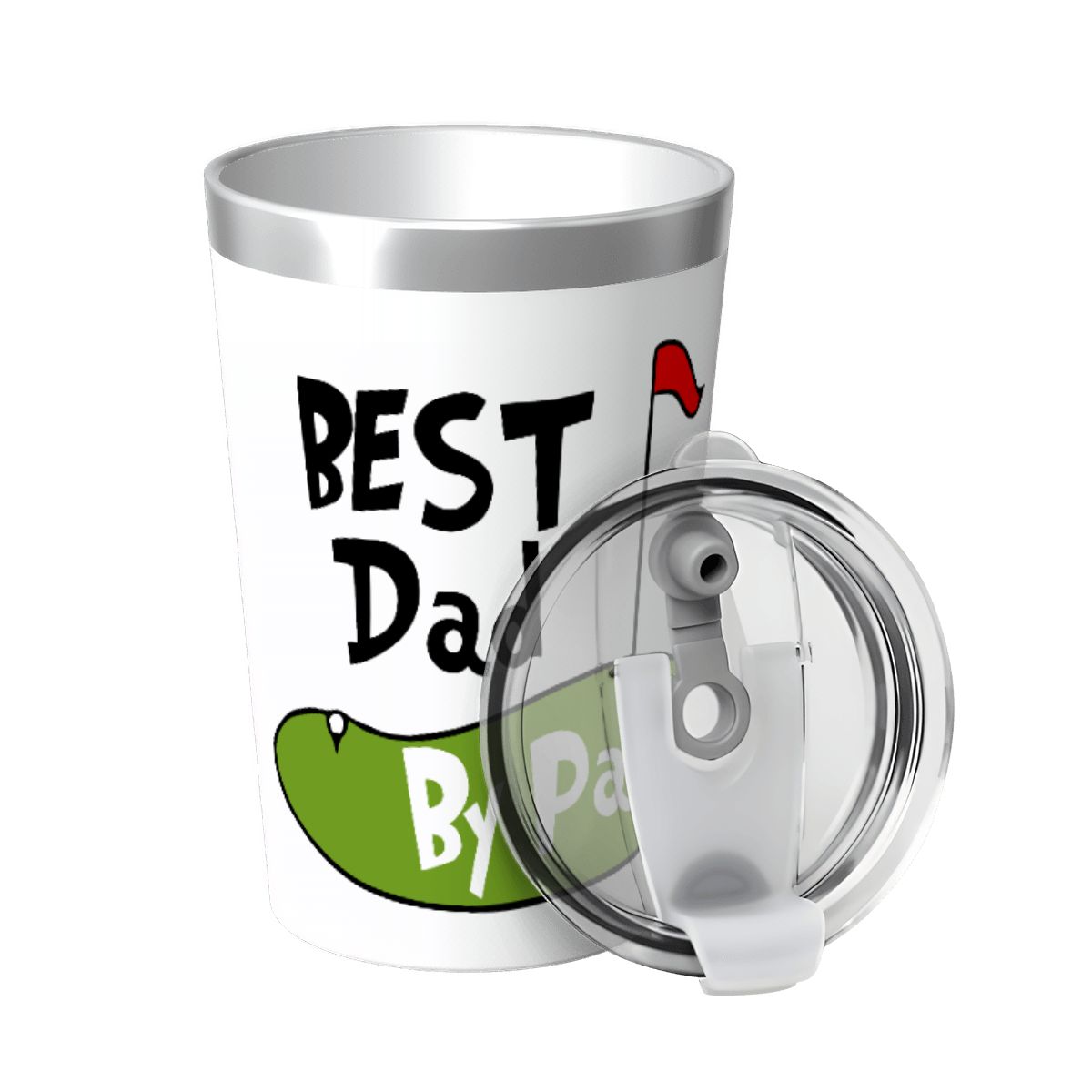 Best Dad By Par Golf Small Stainless Steel Travel Mug Cup 12oz/350ml