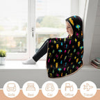 Fun Lightning, Comic Book Kids Hooded Blanket 100cm x 130cm Kids Hooded Blanket comic Printed Offshore