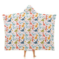 Colourful Dinosaurs Kids Hooded Blanket 100cm x 130cm white 40"×50" Kids Hooded Blanket animal Printed Offshore