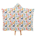 Colourful Dinosaurs Kids Hooded Blanket 100cm x 130cm white 40"×50" Kids Hooded Blanket animal Printed Offshore