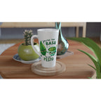 You're The Basil To My Pesto, Valentine - White Latte 17oz Ceramic Mug Latte Mug Food Globally Fulfilled Love