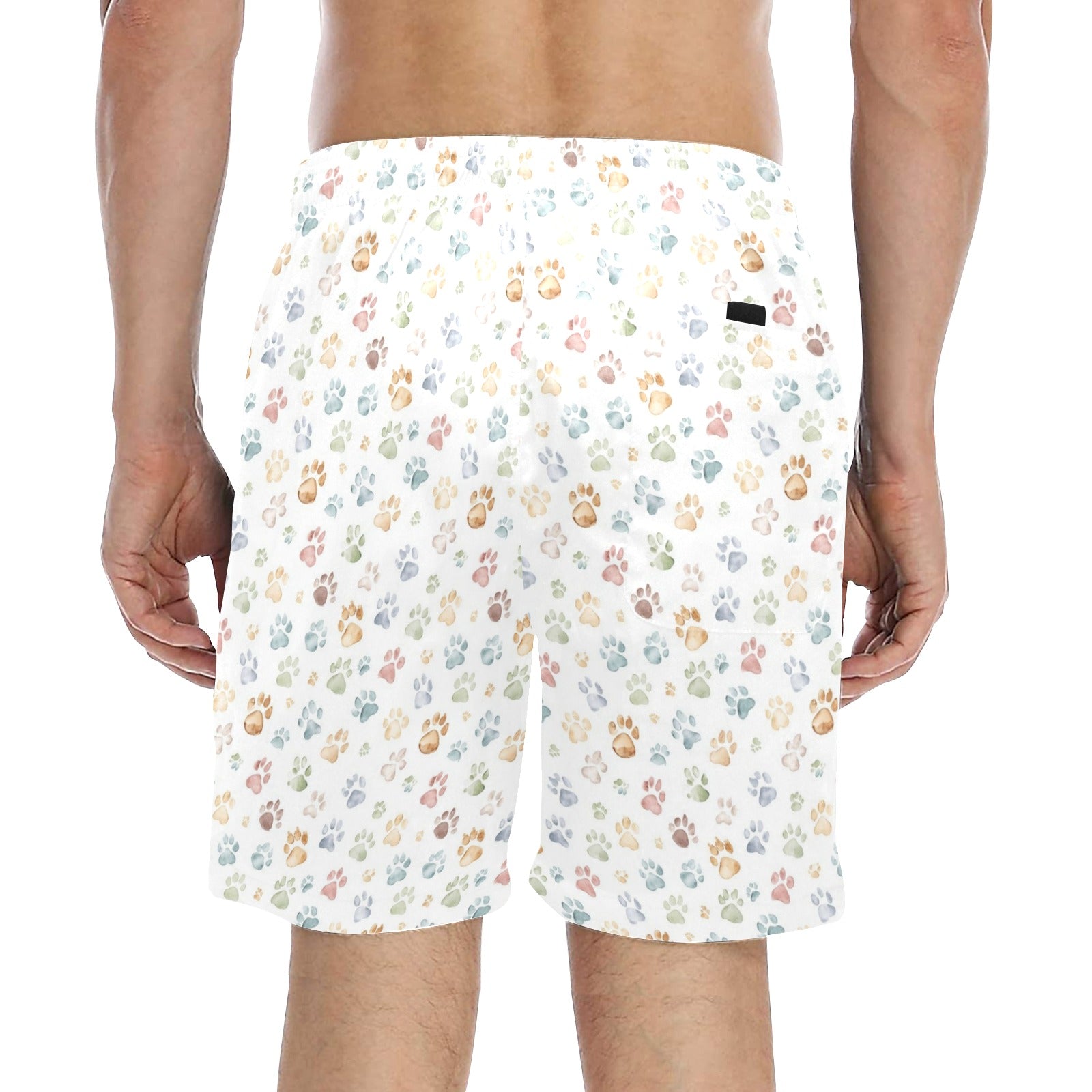 Paw Print Men's Mid-Length Beach Shorts Men's Mid-Length Beach Shorts animal Printed Offshore