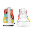 Abstract 80's Women's High Top Canvas Shoes Womens Classic High Top Shoes Printed Offshore Retro