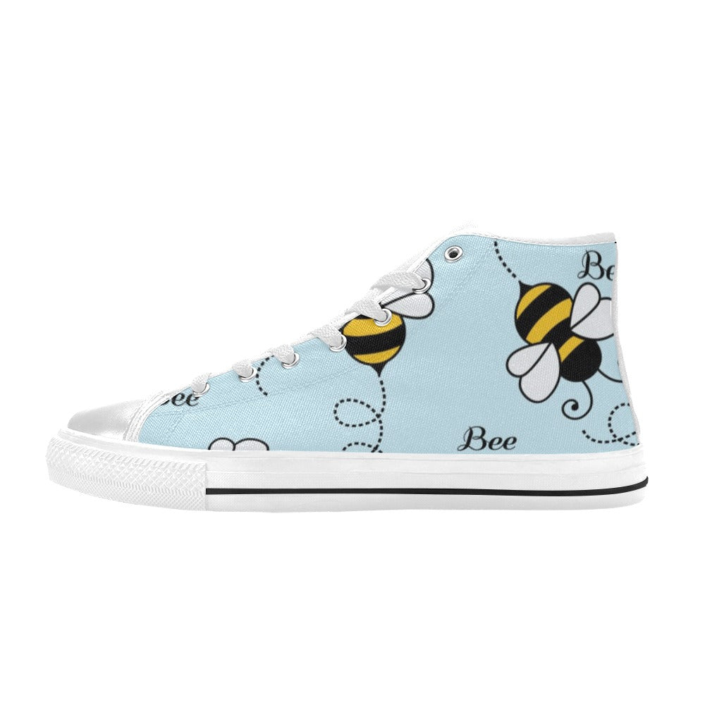 Bumble Bee - Kids High Top Canvas Shoes