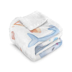 Whale, Under The Sea - Double-Layer Fleece Blanket 51"x59"