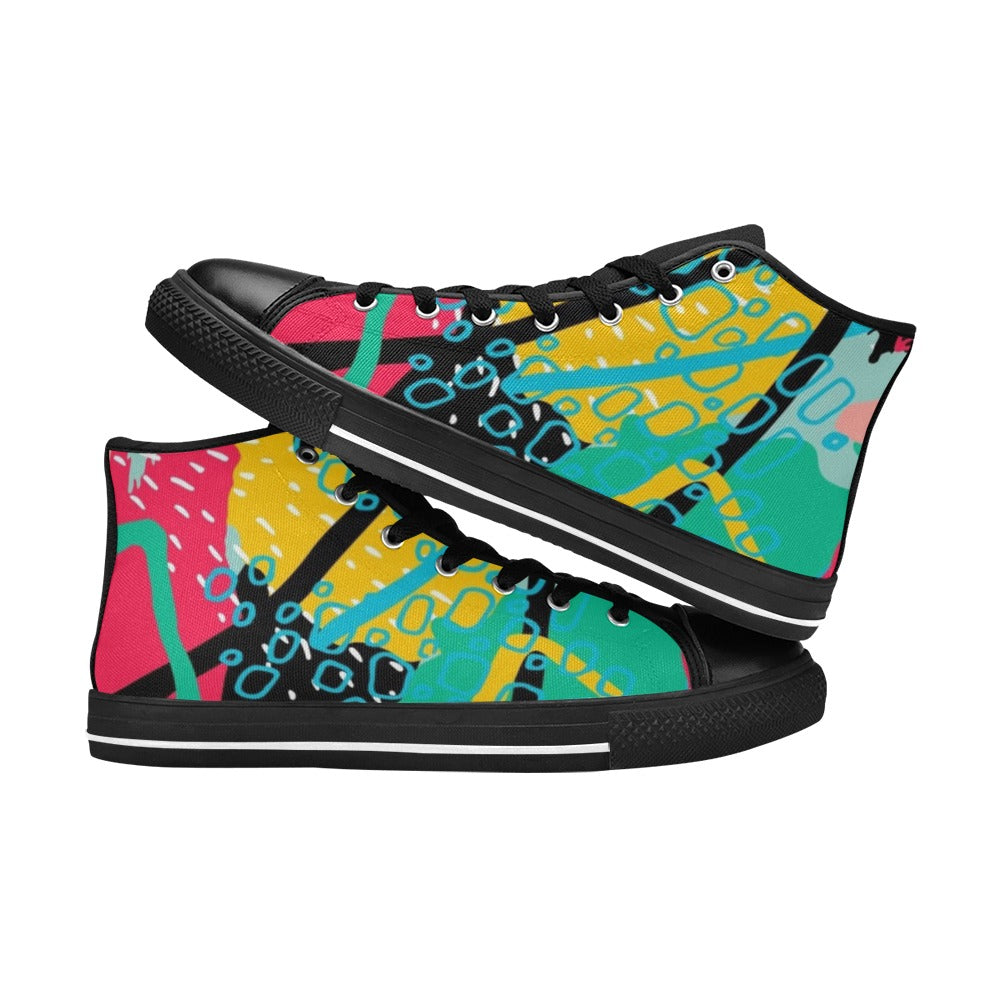 Bright And Colourful - Kids High Top Canvas Shoes