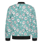 Comic Book Speech Bubbles Men's Casual Zip‑Up Bomber Jacket