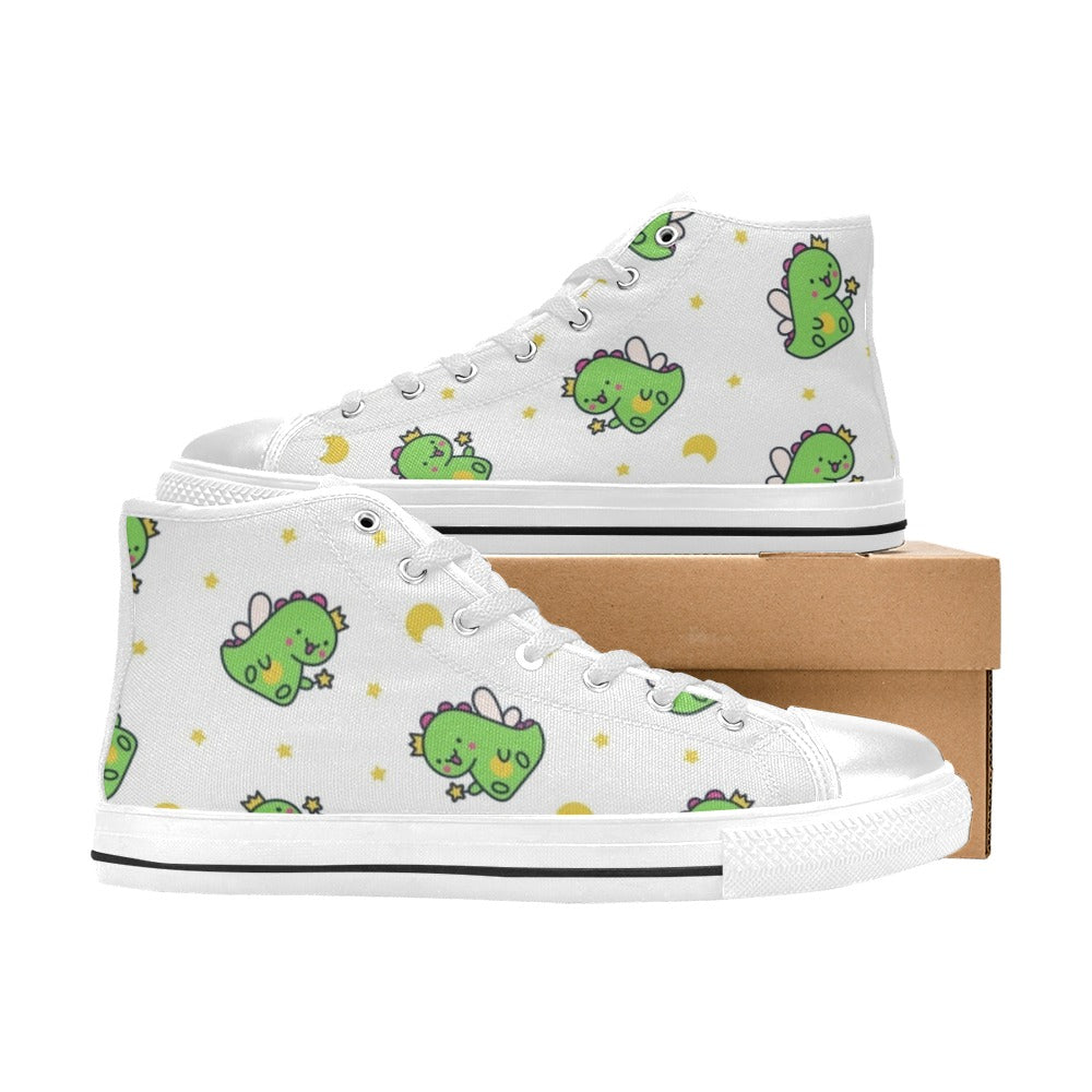 Dinosaur Fairy - Kids' High Top Canvas Shoes Kids High Top Canvas Shoes animal Printed Offshore