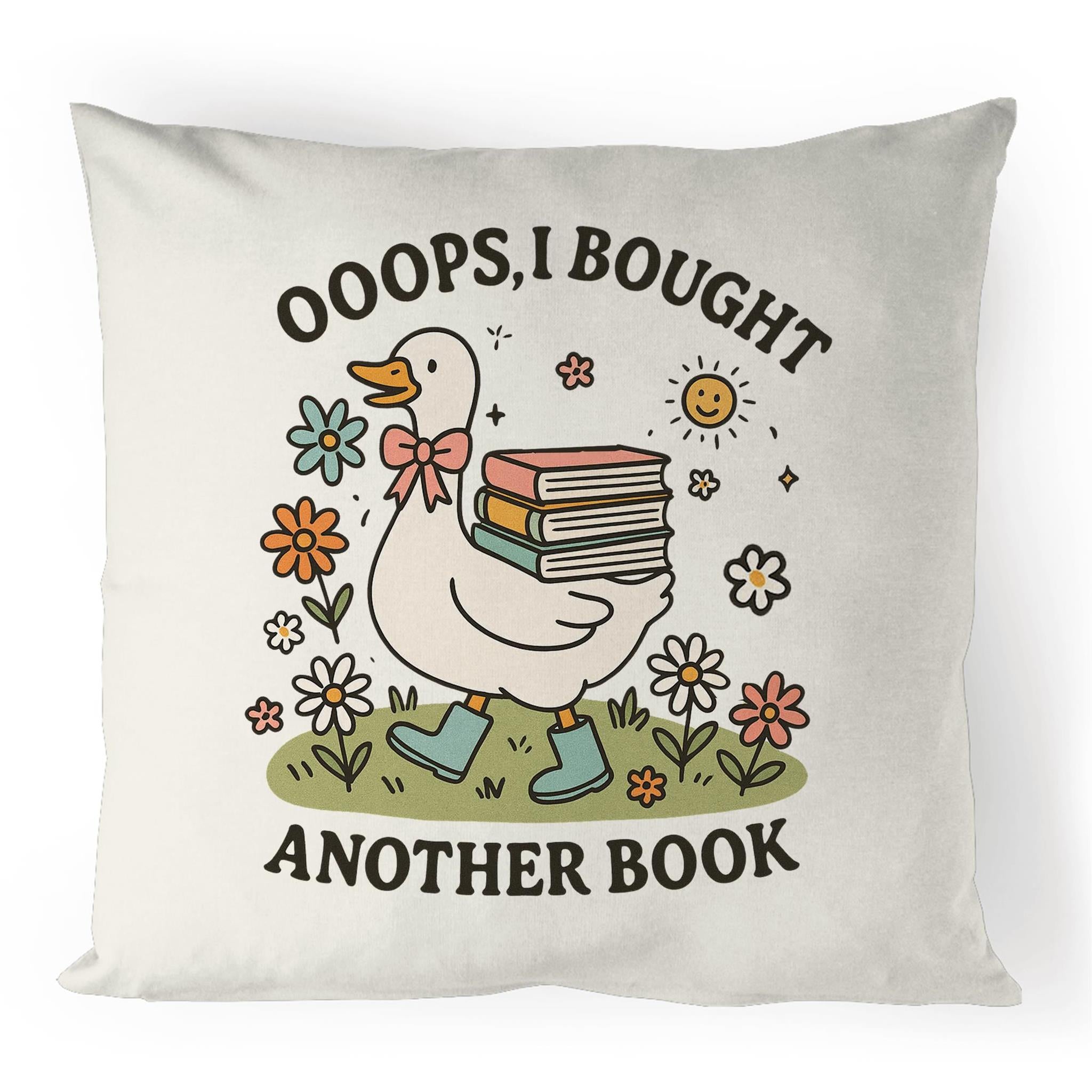 Oops, I Bought Another Book - 100% Linen Cushion Cover Default Title Linen Cushion Covers Printed In Australia Reading