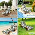 Lemon Seagull Beach Chair Towel Cover with Side Pockets