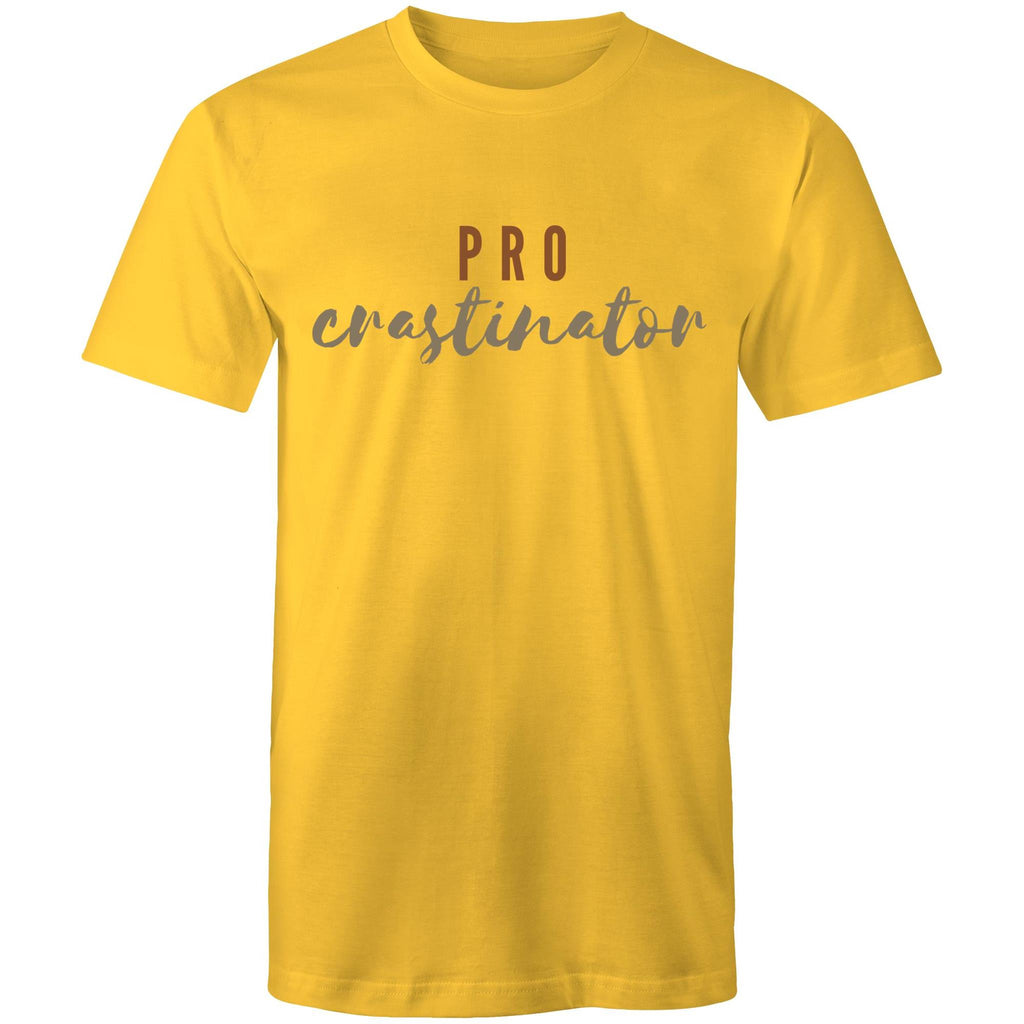 Procrastinator - Mens T-Shirt Yellow Mens T-shirt Printed In Australia