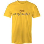 Procrastinator - Mens T-Shirt Yellow Mens T-shirt Printed In Australia