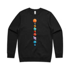 SweatshirtSolar System - AS Colour Stencil Crew Black Sweatshirt Printed In Australia Space