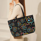 Atoms - Leather Tote Bag-Large