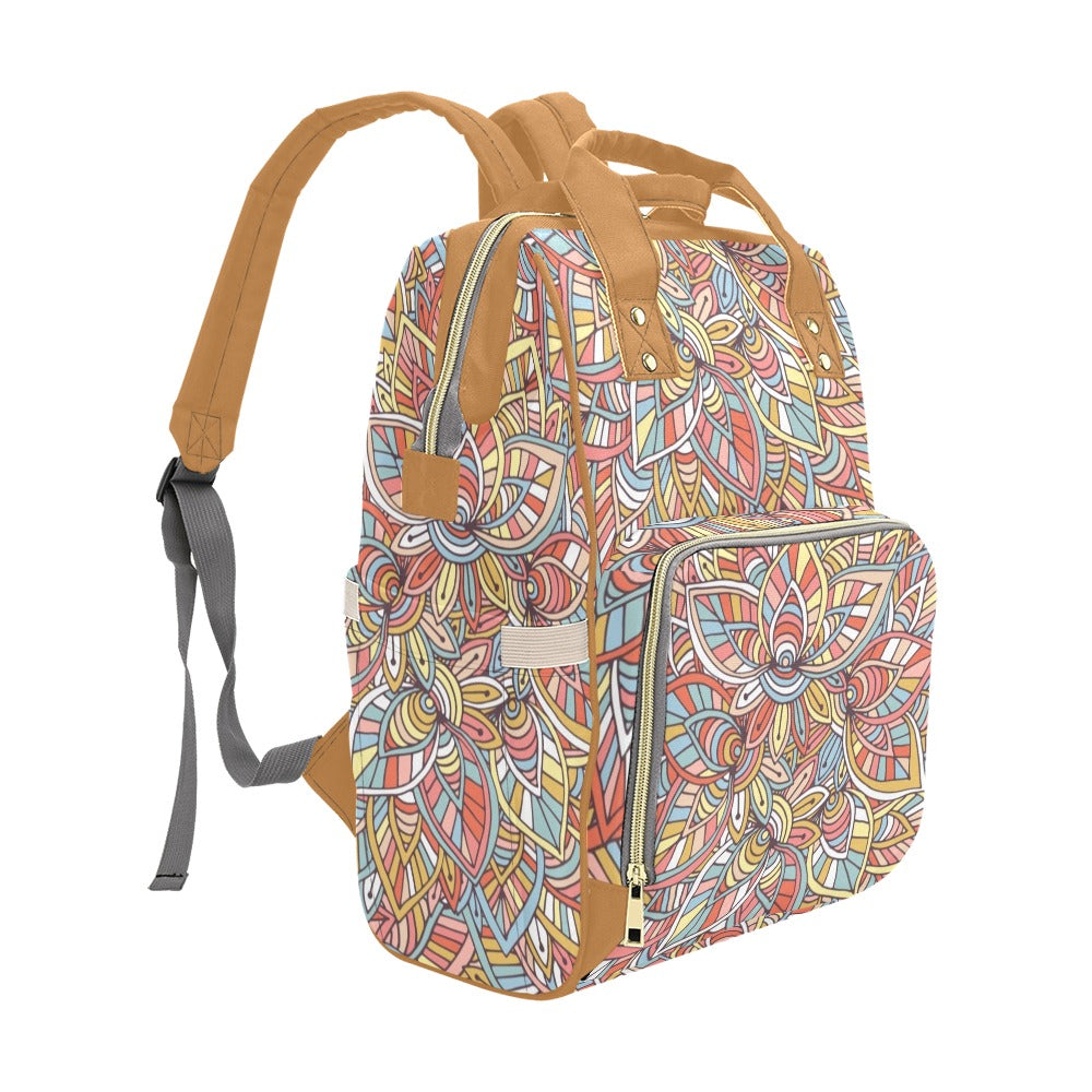 Colour Floral - Multi-Function Backpack, Nappy / Diaper Bag