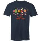 Crazy Christmas Characters - Mens T-Shirt Navy Mens Christmas T-shirt Christmas Printed In Australia
