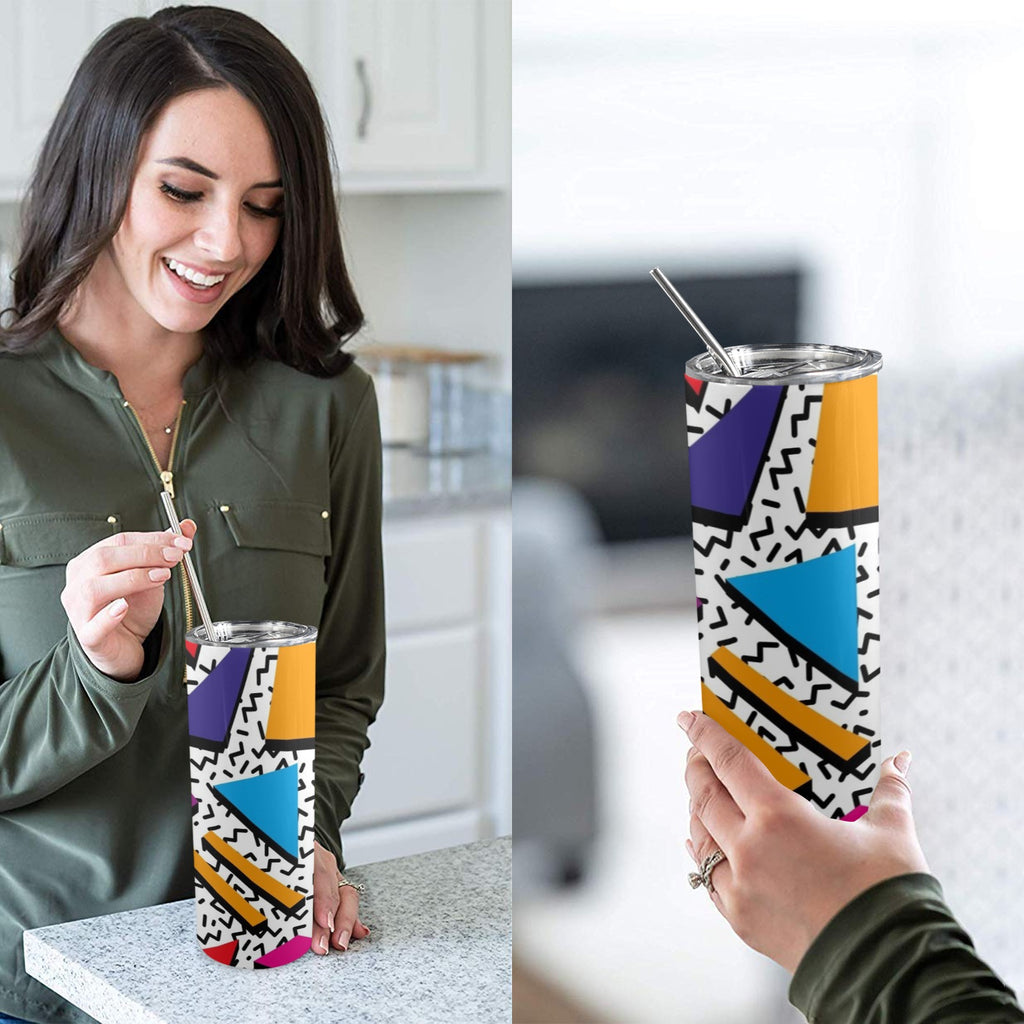 Graphic 80's - 20oz Tall Skinny Tumbler with Lid and Straw